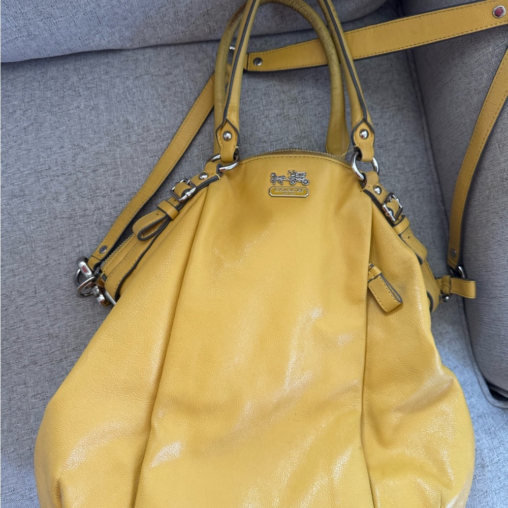 Coach Yellow Leather Tote Bag